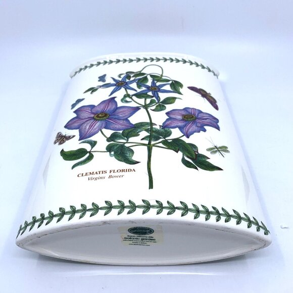 Portmeirion Botanic Garden Marquise Vase Virgins Bower 9 1/4" Clematis Florida - Picture 5 of 7